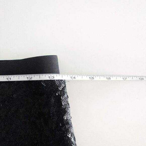 Velvet Womens Pencil Skirt Sequin Stretch Waist Lined Black Small - Picture 7 of 8